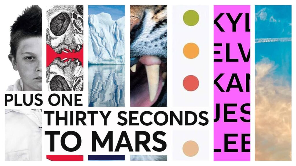 Portada de todos los albumes de Thirty Seconds To Mars