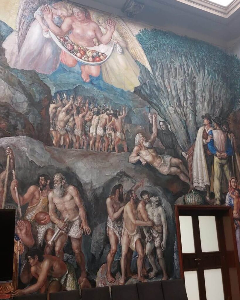 Detalle del mural de José Aguiar